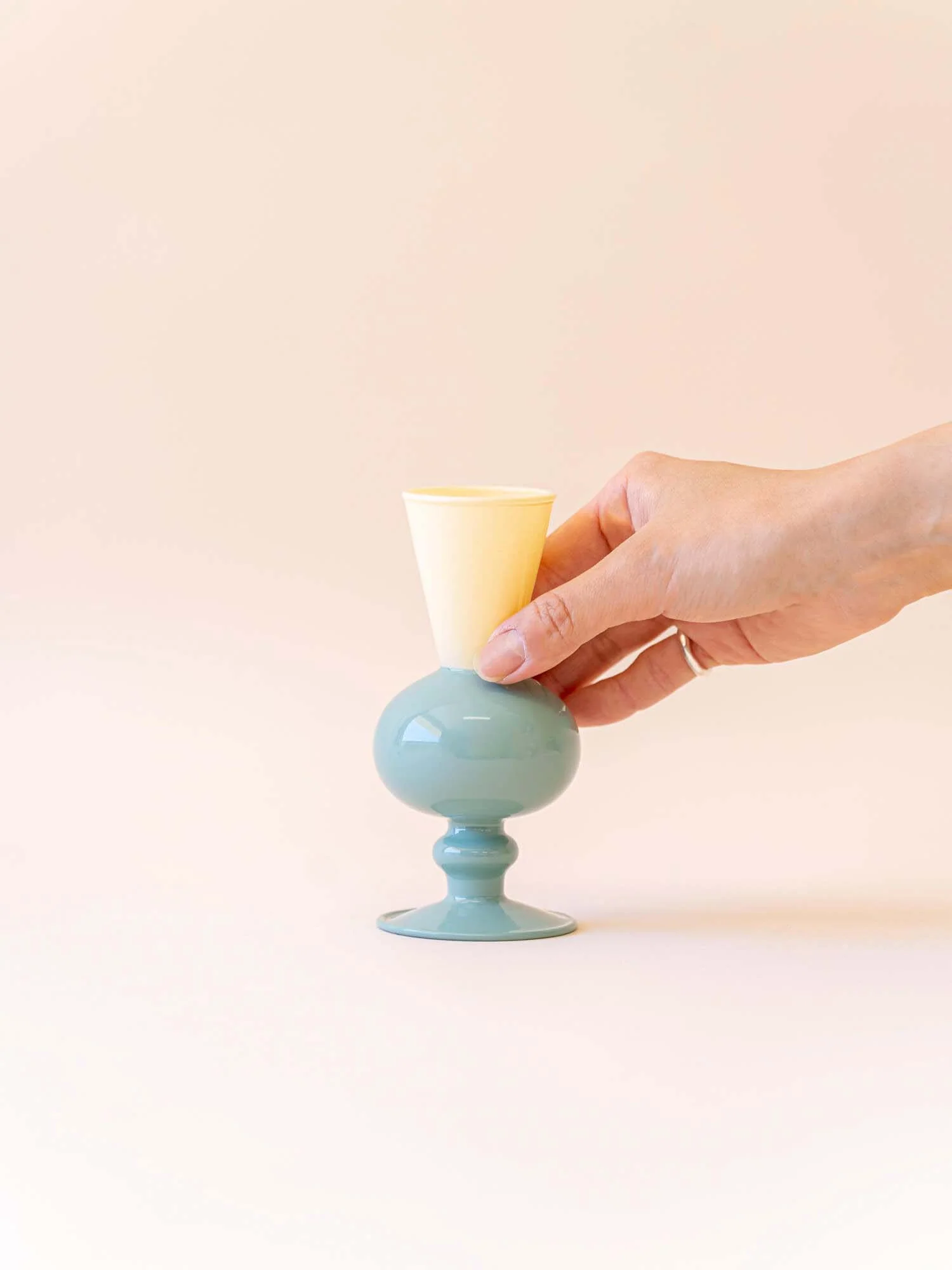 amabro MINI VASE -TWO TONE - Beige × Green - - Image 2