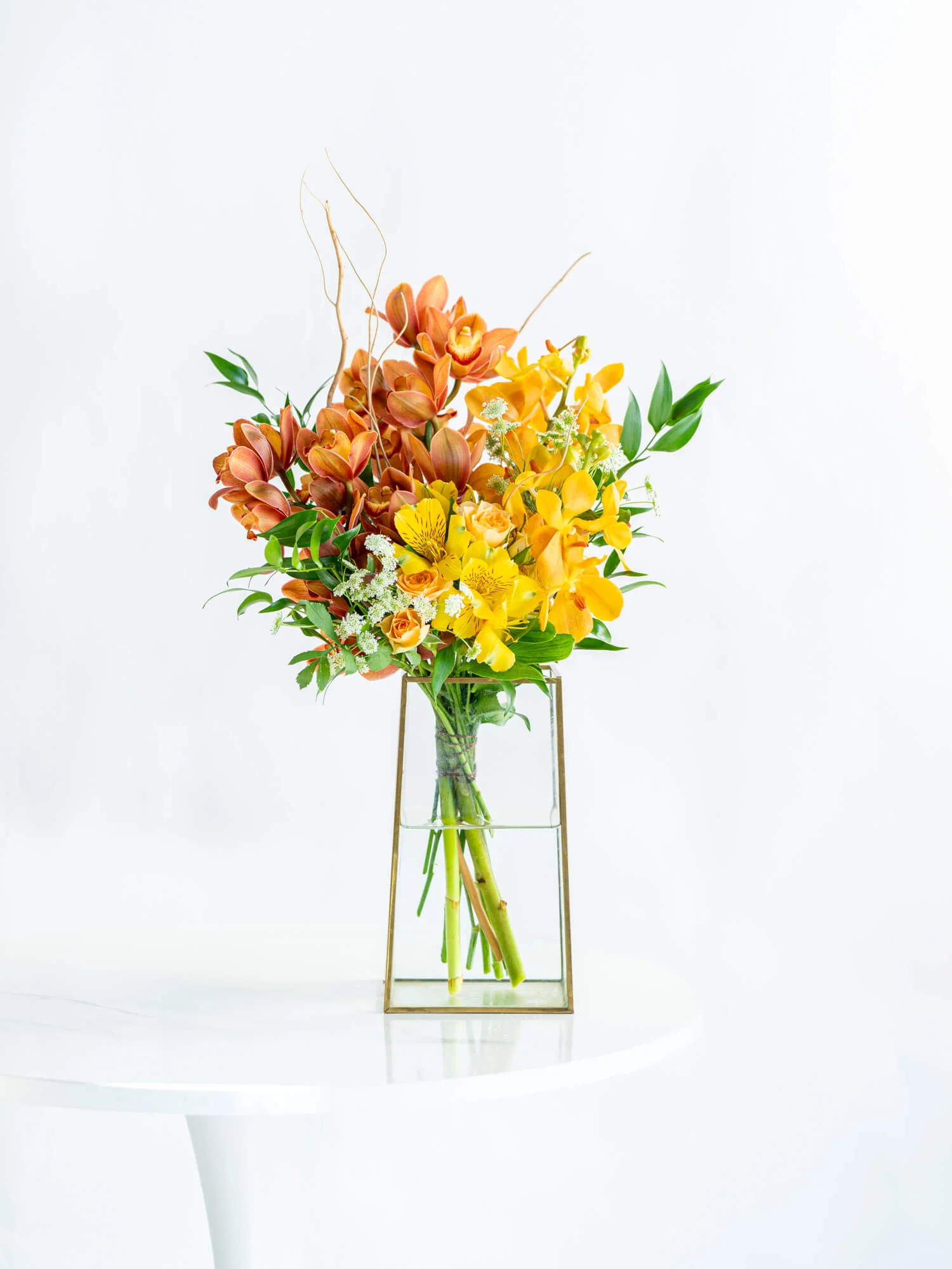 【1月の誕生花】シンビジュームの花束L - オレンジ - - Image 5