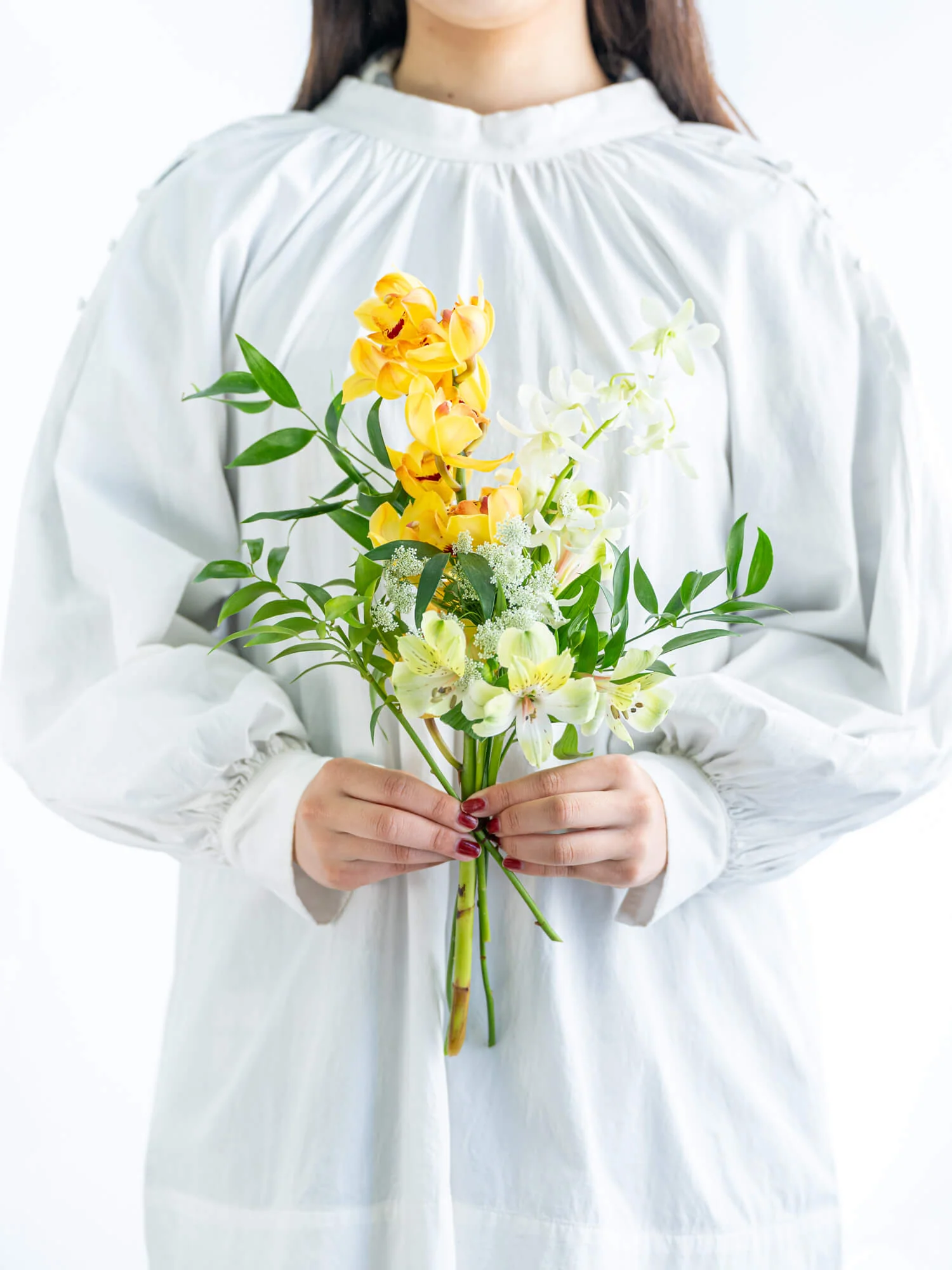 【1月の誕生花】シンビジュームの花束S - イエロー - - Image 3