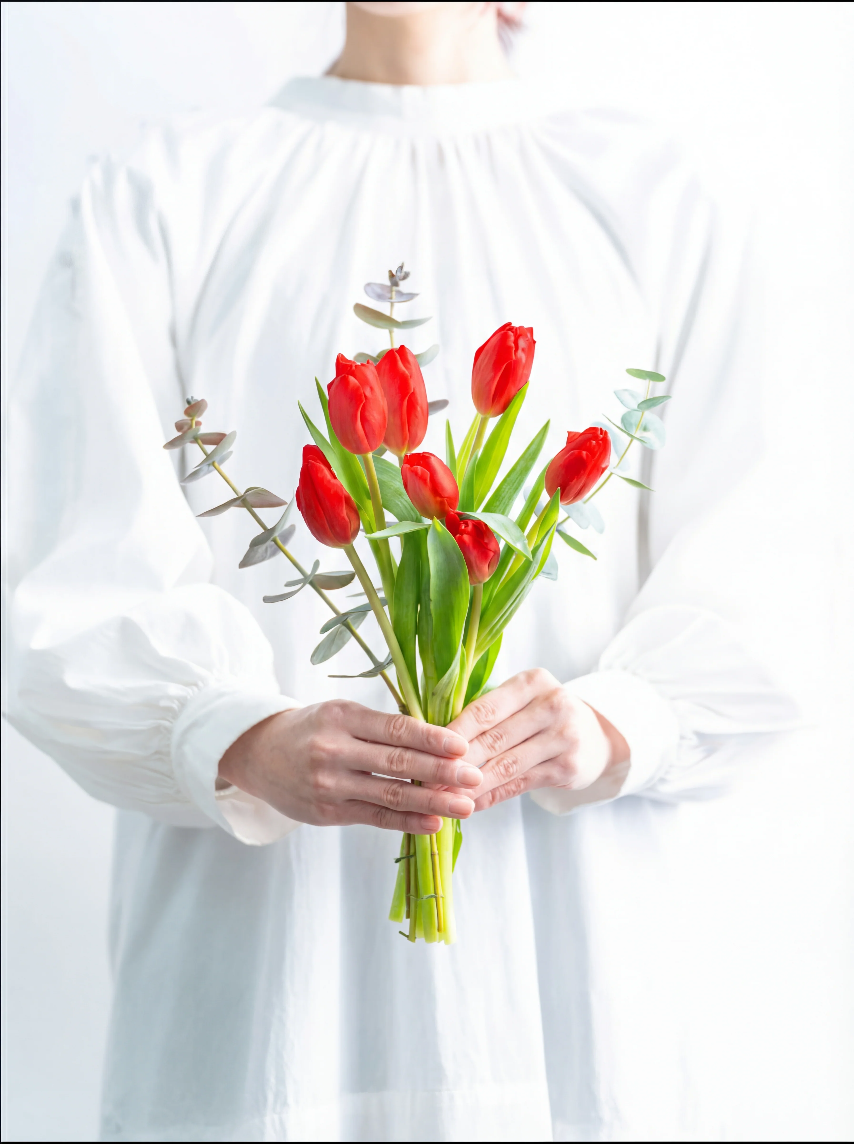 【冬春期間限定】チューリップの花束 7本 - レッド - - Image 5