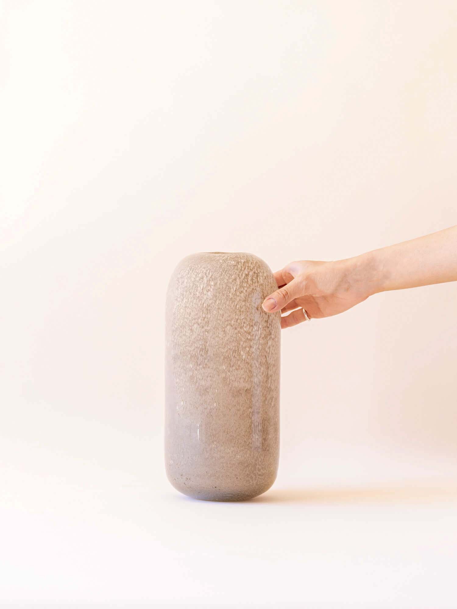 BROSTE COPENHAGEN Mouthblown Glass Vase Taupe - Kai - - Image 2