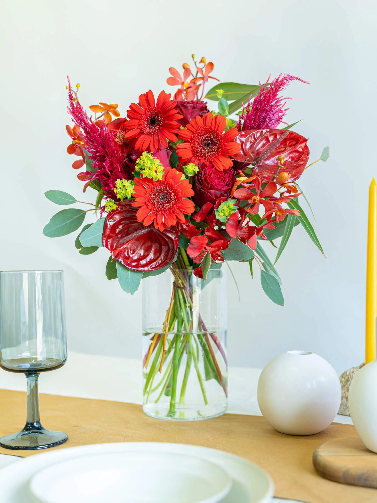 フローリストにおまかせ 季節の花束 L - レッド - - Image 5