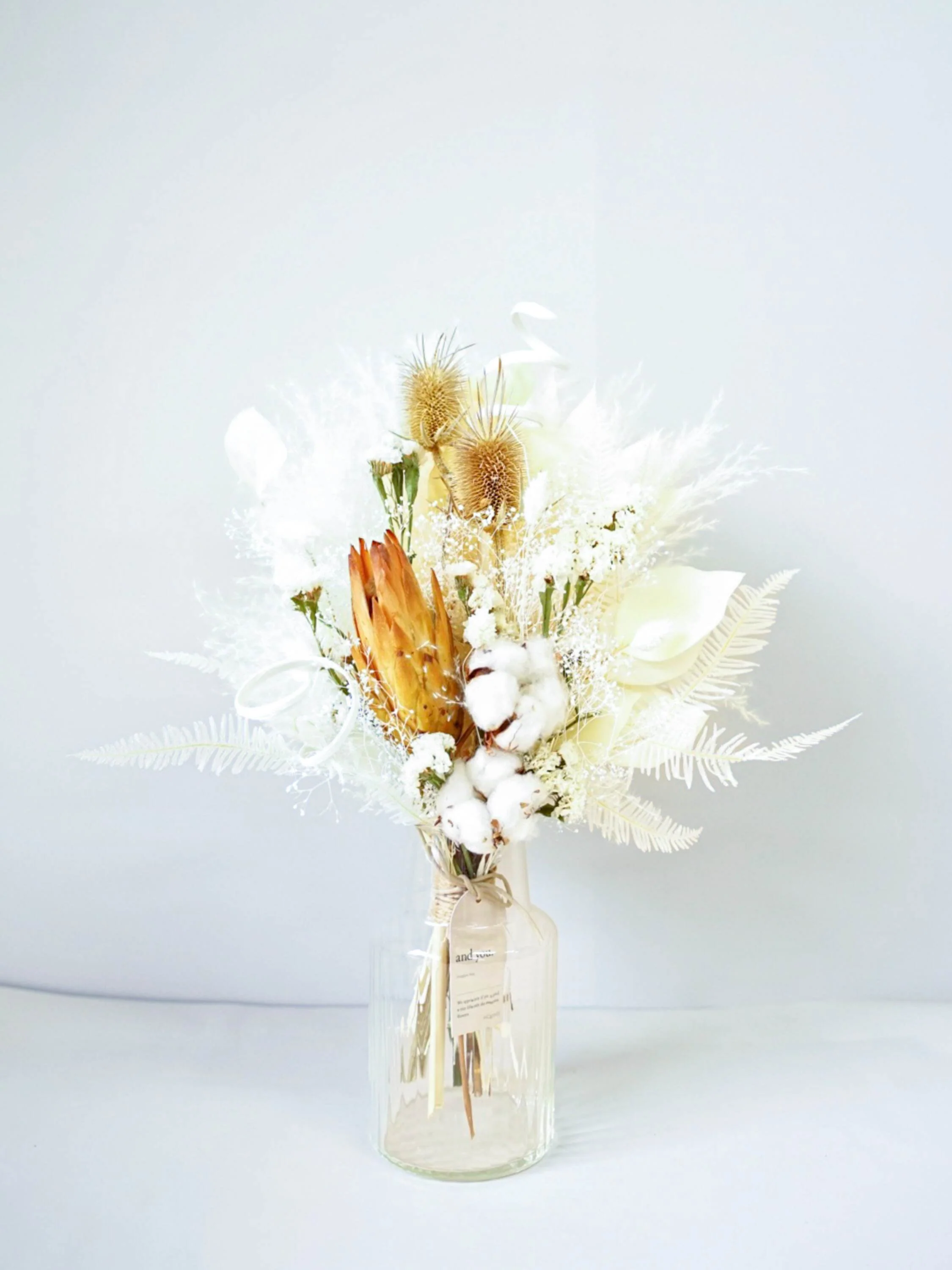 【花瓶に飾れる】ドライフラワーの花束 M - ベージュ - - Image 20