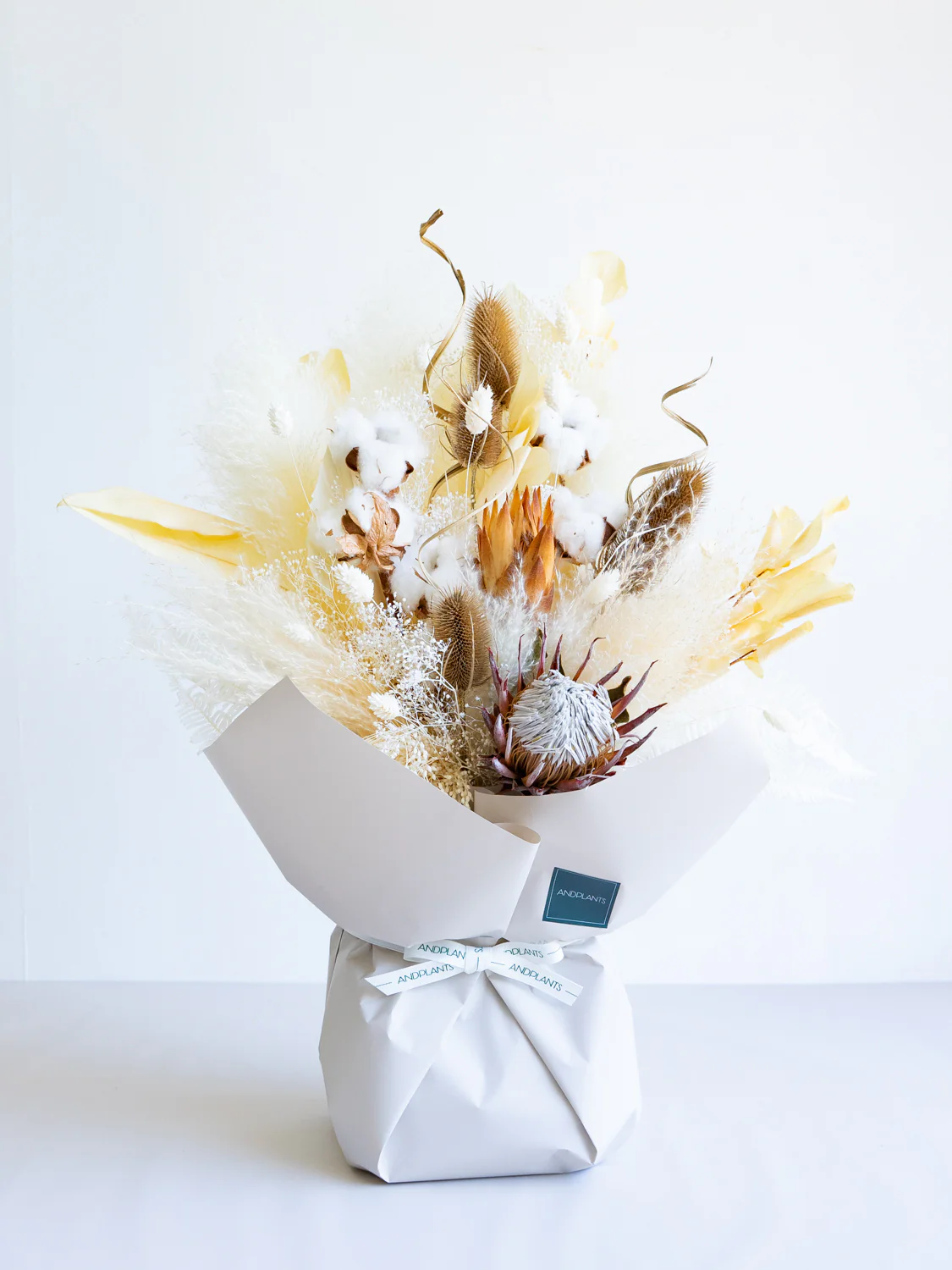 【花瓶に飾れる】ドライフラワーの花束 L - ベージュ - - Image 10