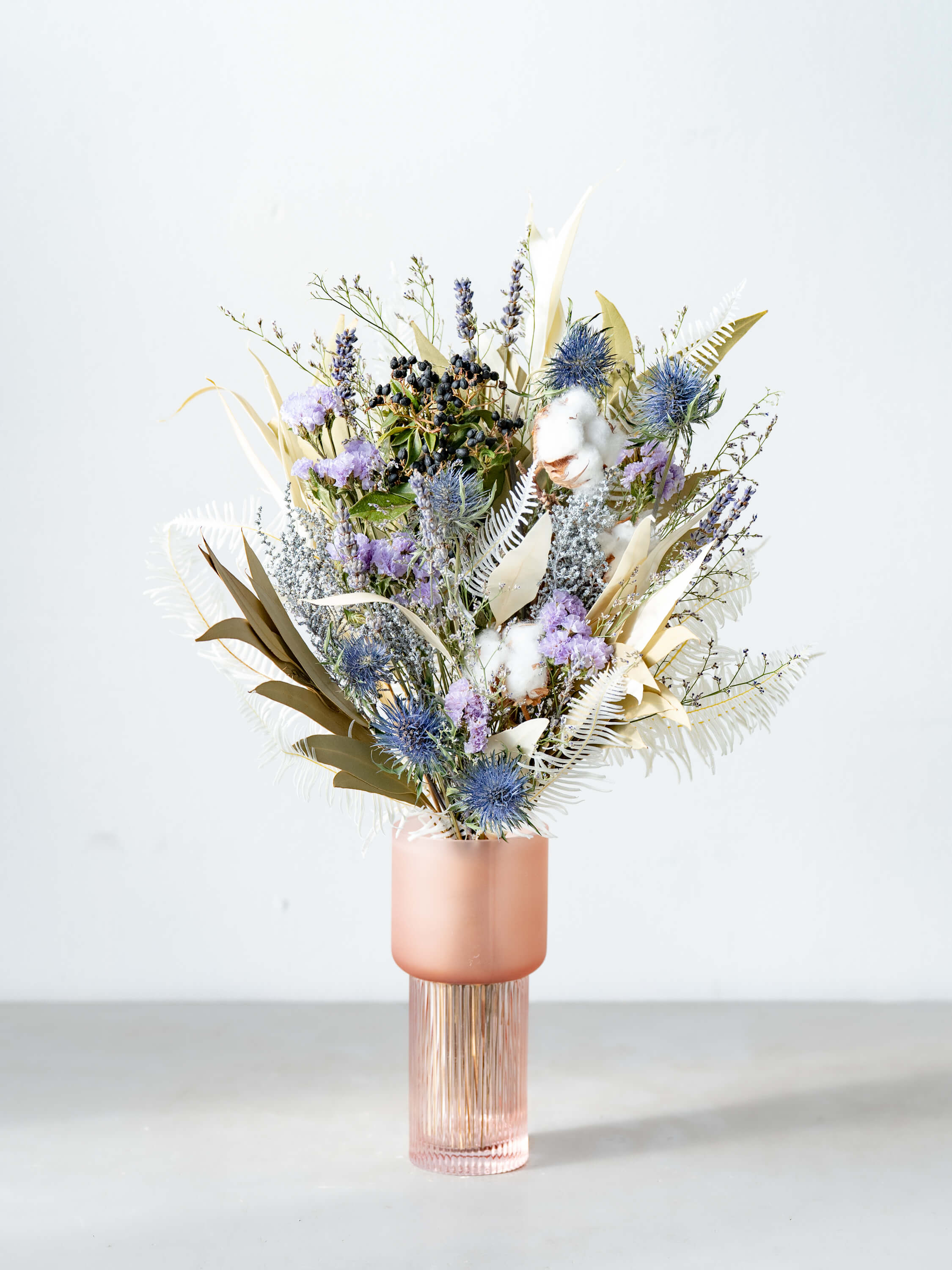 【花瓶に飾れる】ドライフラワーの花束 M - ブルー - - Image 15