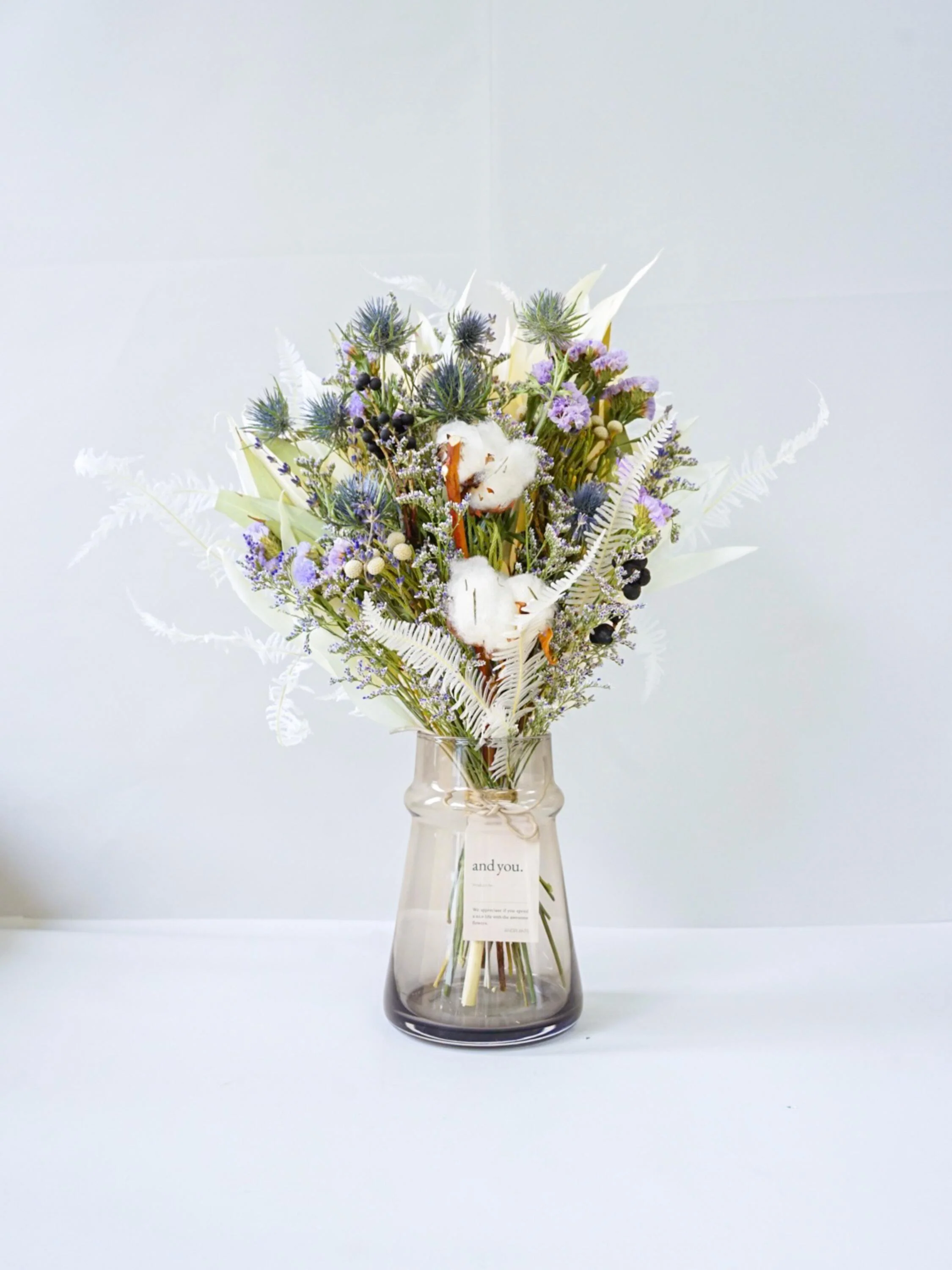 【花瓶に飾れる】ドライフラワーの花束 M - ブルー - - Image 32