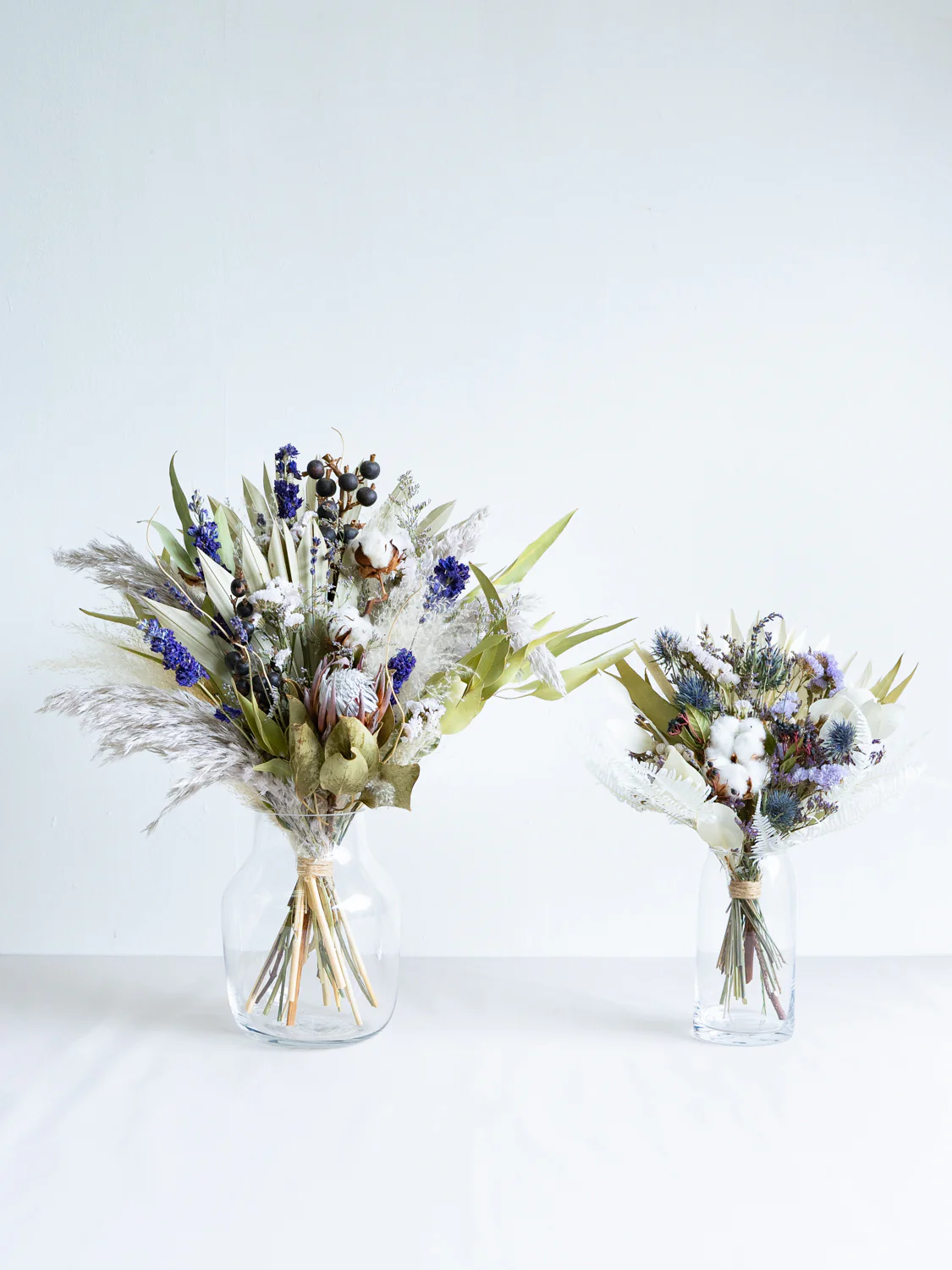 【花瓶に飾れる】ドライフラワーの花束 L - ブルー - - Image 13