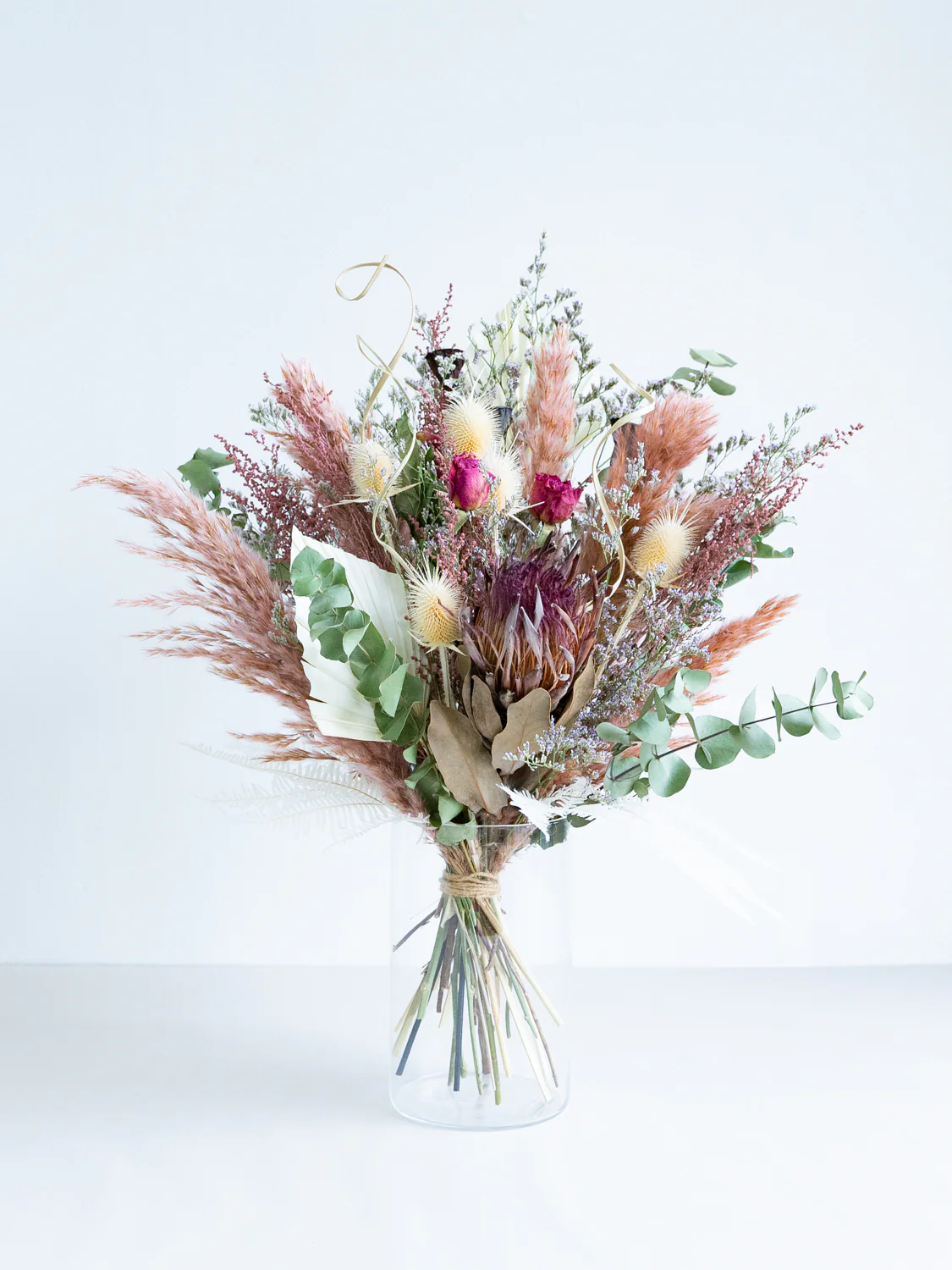 【花瓶に飾れる】ドライフラワーの花束 L - ピンク -