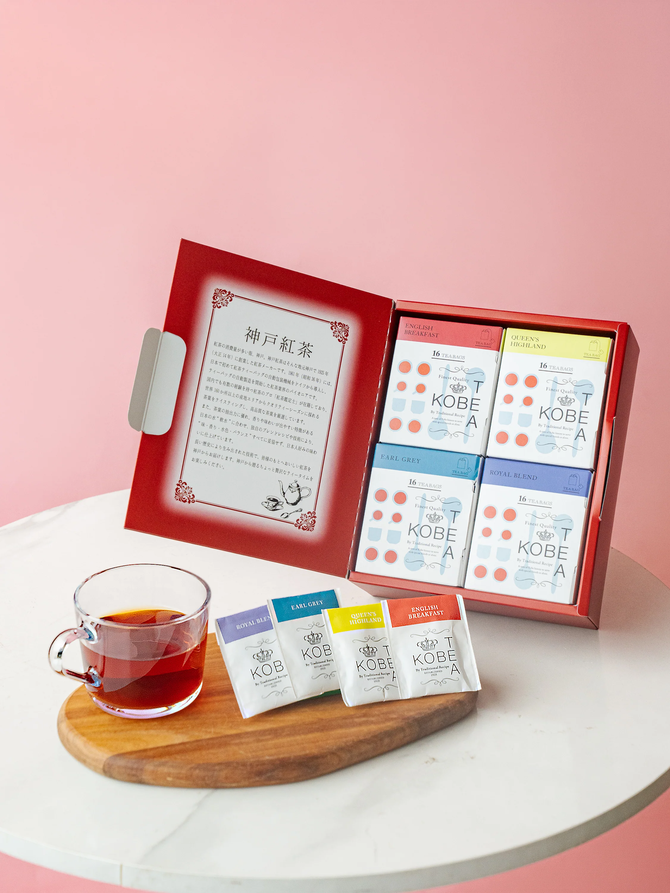 【母の日】神戸紅茶「生紅茶 4種詰め合わせ」とバラの2輪ブーケのセット - Image 3