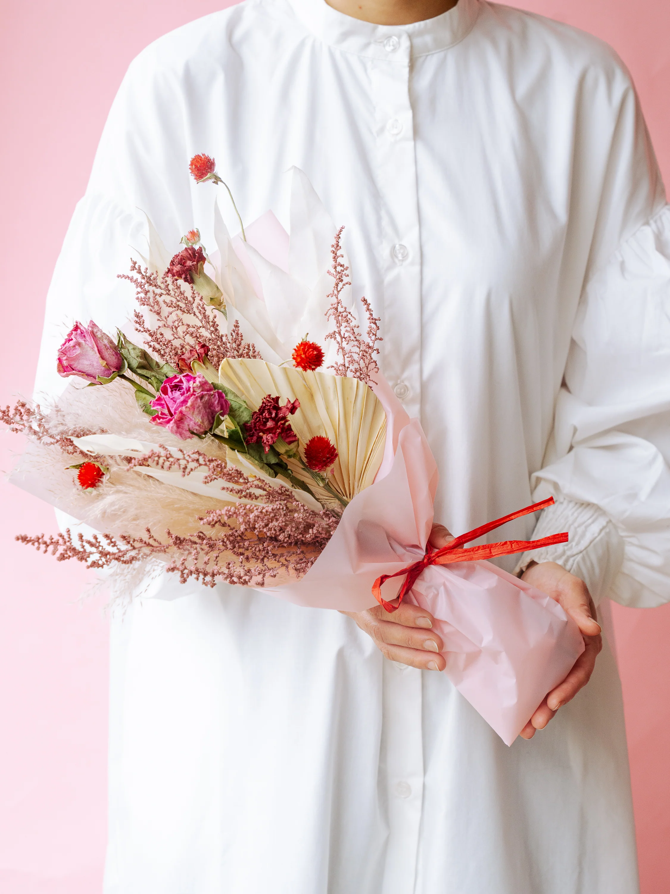 【母の日】花瓶に飾れる ドライフラワーの花束 - Image 4
