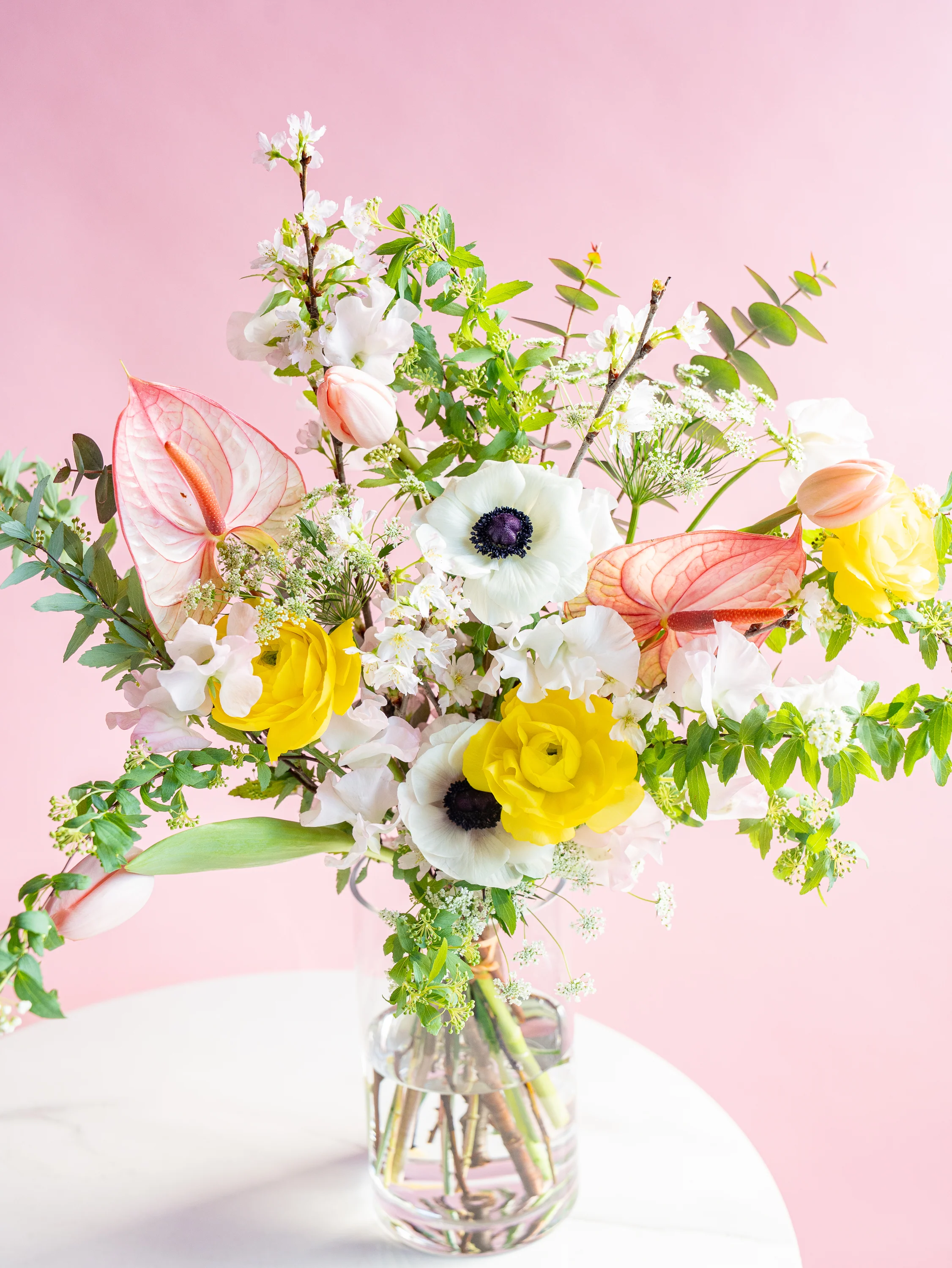 【スプリング】アネモネとチューリップの春色の生花の花束 L - Image 8