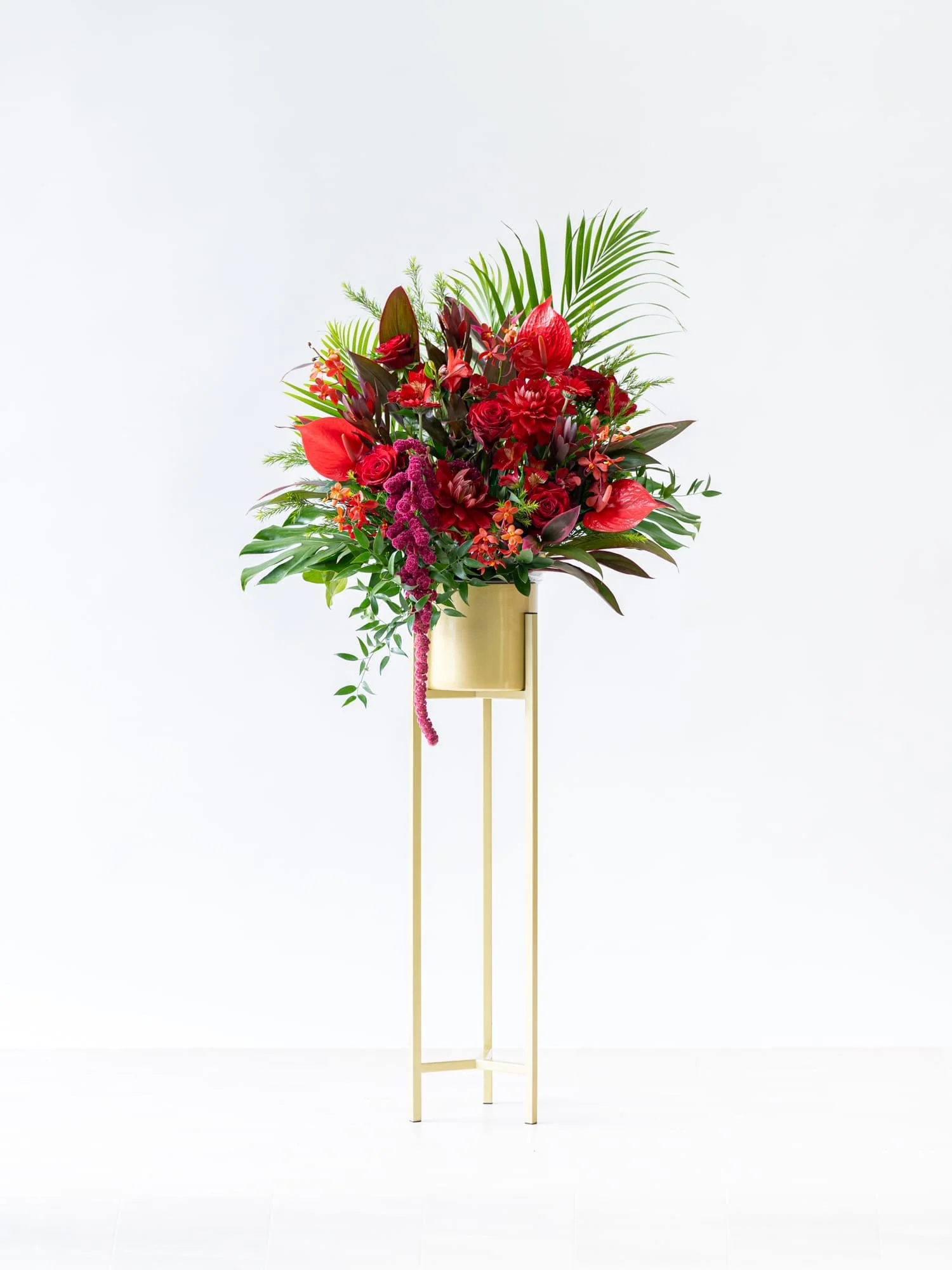 季節のおまかせスタンド花 1段 - レッド - - Image 12